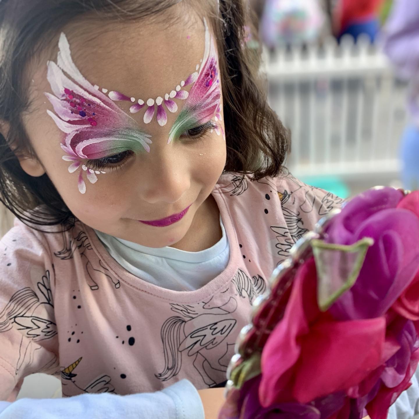 Fairy princess mirror moment at Docklands Playground event today! #facepaintingmelbourne #fairyfacepainting #melbournefacepainter #